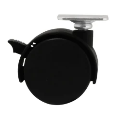 Roulette jumelée pivotante avec frein ø50 mm, plaque ø38 mm, charge max 40kg