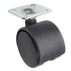 Roulette jumelée pivotante sans frein ø40 mm, plaque, charge max 30kg