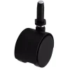 Roulette jumelée pivotante sans frein ø50 mm, tige, charge max 40kg