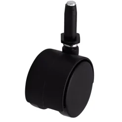 Roulette jumelée pivotante sans frein ø50 mm, tige, charge max 40kg