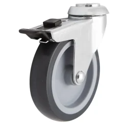 Roulette pivotante avec frein ø100 mm, œil, charge max 70kg