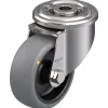 Roulette pivotante de 80 mm en acier inoxydable avec thermoplastique gris conducteur d'électricité