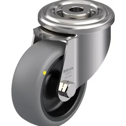 Roulette pivotante de 80 mm en acier inoxydable avec thermoplastique gris conducteur d'électricité