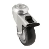 Roulette pivotante grise ø7.5 cm avec freins, charge max 60 kg