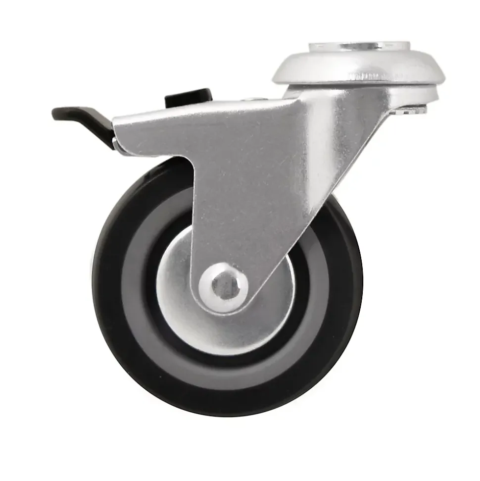 Roulette pivotante grise ø7.5 cm avec freins, charge max 60 kg