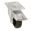 Roulette pivotante noire ø8 cm avec freins, charge max 70 kg
