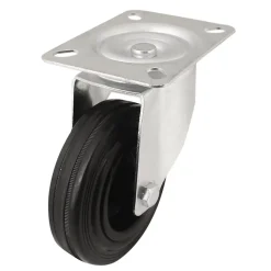Roulette pivotante noire ø10 cm, charge max 75 kg