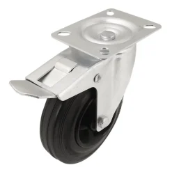 Roulette pivotante noire ø12.5 cm, charge max 75 kg