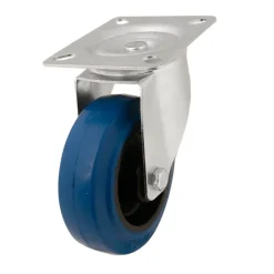 Roulette pivotante sans frein ø100 mm, plaque 105 x 85 mm, charge max 100kg