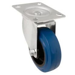 Roulette pivotante sans frein ø100 mm, plaque 105 x 85 mm, charge max 100kg