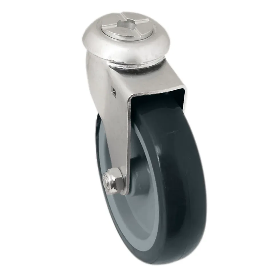 Roulette pivotante sans frein ø100 mm, œil, charge max 70kg