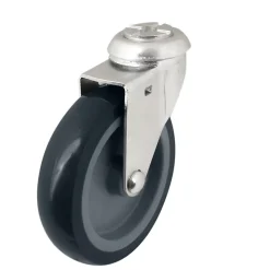 Roulette pivotante sans frein ø100 mm, œil, charge max 70kg