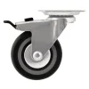 Roulette pivotante sur plaque grise ø7.5 cm avec freins, charge max 60 kg