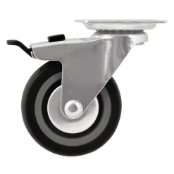 Roulette pivotante sur plaque grise ø7.5 cm avec freins, charge max 60 kg