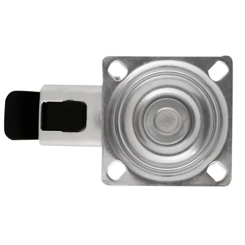 Roulette pivotante sur plaque grise ø7.5 cm avec freins, charge max 60 kg
