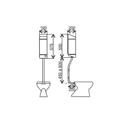 Réservoir WC - Joker 501 - Regiplast - Haut - Tube droit
