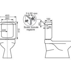 Réservoir WC - REGILUX - Regiplast - Simple débit - Bas