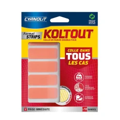 Ruban adhésif de fixation transparente Cyanolit Koltout - 10 pièces