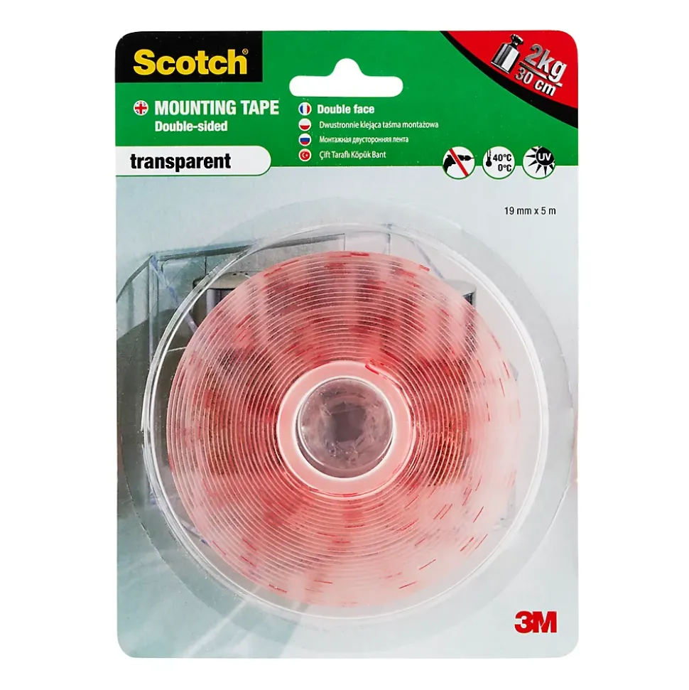 Ruban adhésif de montage Scotch Transparent, 19 mm x 5 m