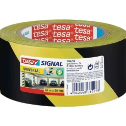 Ruban adhésif de signalisation - TESA - Noir/Jaune - 66m x 50mm