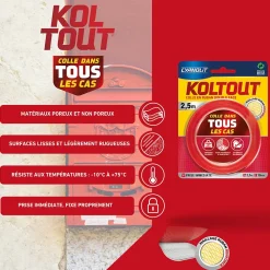 Ruban adhésif double face Cyanolit Koltout Express 2,5 m x 19 mm