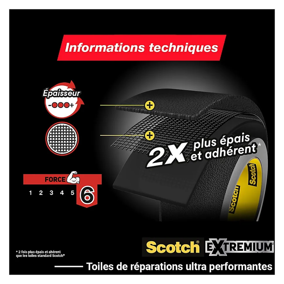 Ruban adhésif toile de réparation Scotch Extremium 25 x 48 mm noir