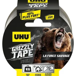 Ruban adhésif UHU Grizzly tape noir 25 m