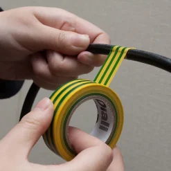 Ruban d'isolation électrique 19 mm x 10 m vert et jaune