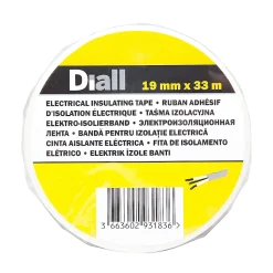 Ruban d'isolation électrique 19 mm x 33 m blanche