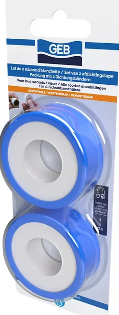 Ruban d'étanchéité PTFE 12mm x 12m vendu par 2