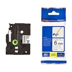 Ruban pour étiqueteuse TZEFX211 noir sur blanc 6 mm x 8 m