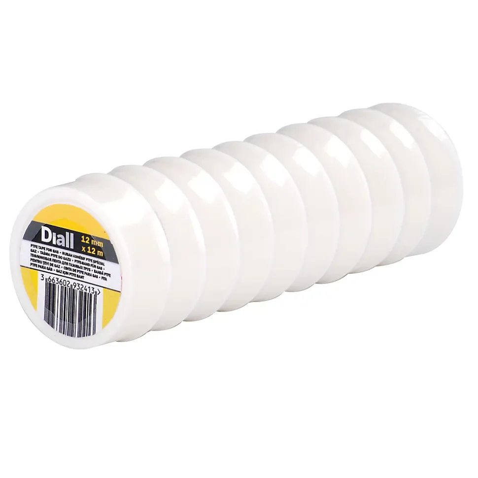 Ruban PTFE 12 mm x 12 m x 0,076 mm, 10 pièces