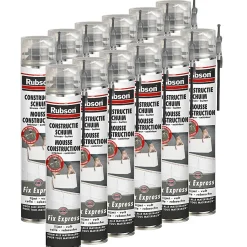 RUBSON Lot de 12 Mousses construction 750ml Fix Express