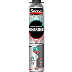RUBSON Pack de 12 Mousses Expansives Énergie Pistolable Gris 750ml