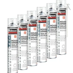 RUBSON Pack de 6 Mousses expansives WhiteTeq de Rubson 750ml