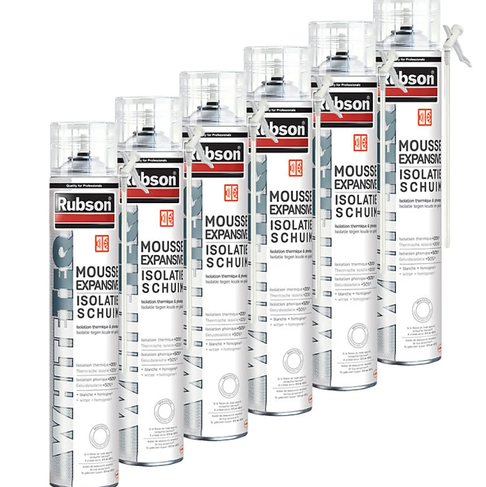 RUBSON Pack de 6 Mousses expansives WhiteTeq de Rubson 750ml