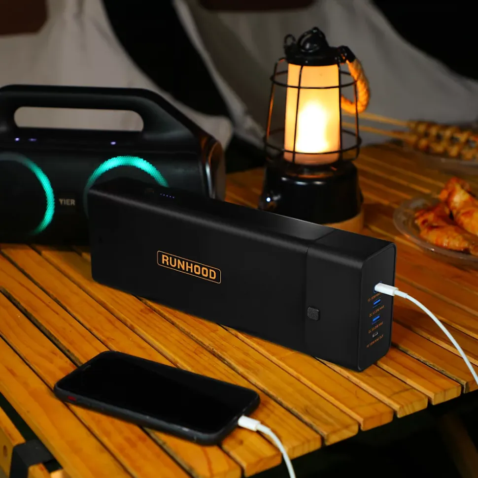 RUNHOOD EB324 - 324 Wh Batterie Portable - 4 Ports USB PD + 1 Sortie AC 80 W - Modules UE256 et AE80 Inclus