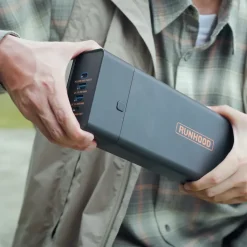 RUNHOOD EB324 - 324 Wh Batterie Portable - 4 Ports USB PD + 1 Sortie AC 80 W - Modules UE256 et AE80 Inclus