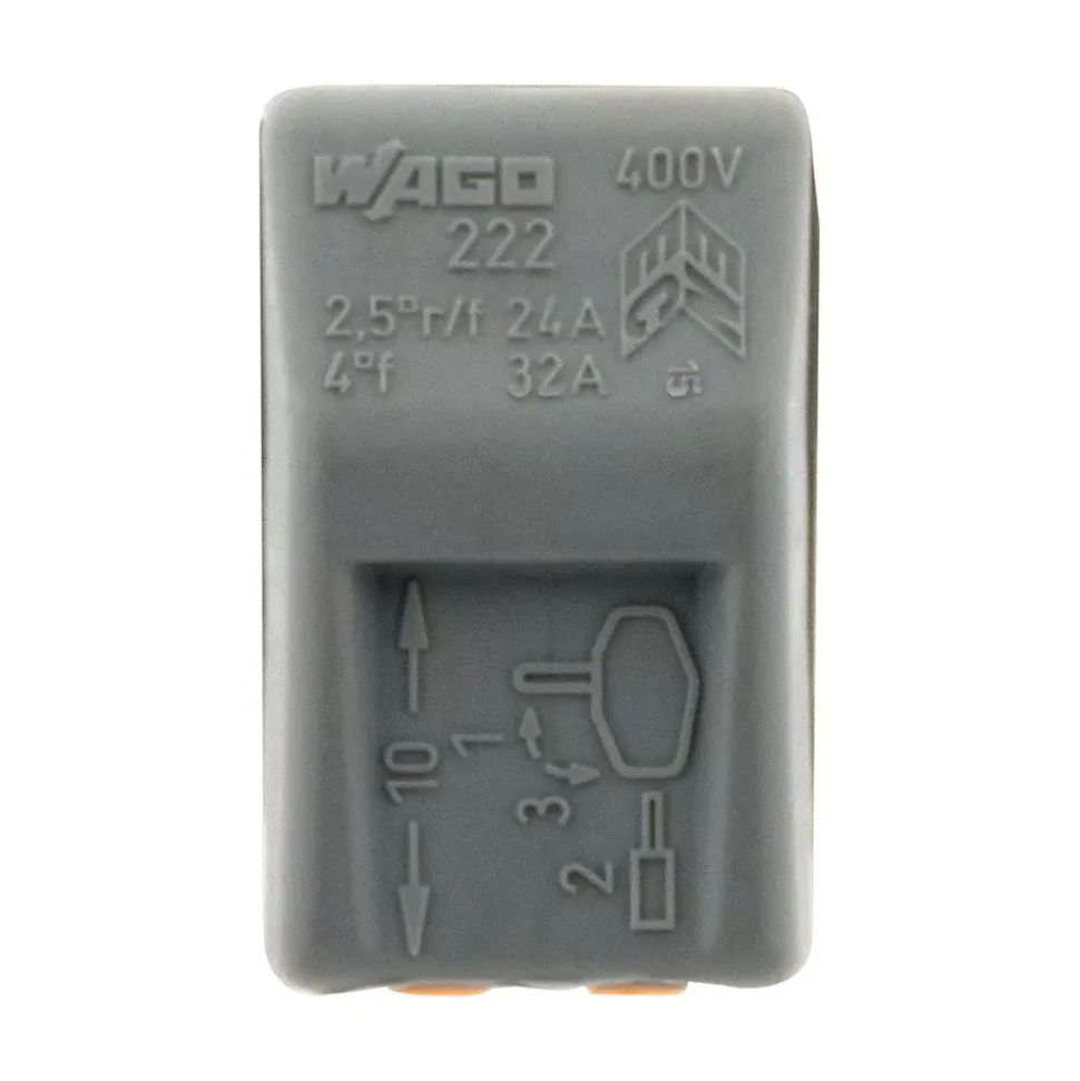 Sachet de 5 bornes 2 entrées série 222 - Wago