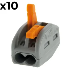 Sachet de 10 bornes 2 entrées série 222 - Wago