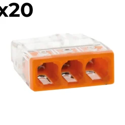 Sachet de 20 bornes 3 entrées série 2273 - Wago