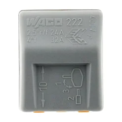 Sachet de 5 bornes 3 entrées série 222 - Wago