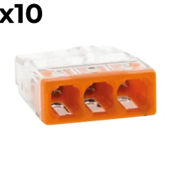 Sachet de 10 bornes 3 entrées série 2273 - Wago