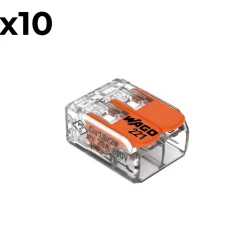 Sachet de 10 bornes 2 entrées série 221 - Wago