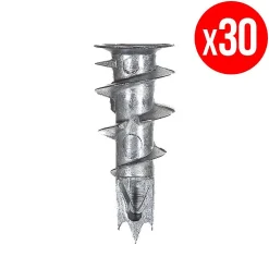 Sachet De 30 Chevilles Autoperceuses Fischer 520181 Métal Gkm-s - Pour Matériaux Creux - 35 Mm