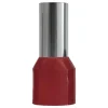 Sachet De 100 Embouts De Câblage Pour Fil Souple Section 35mm² - Rouge - Collerette Isolante