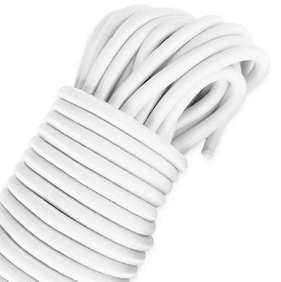 Sandow élastique Blanc 15 mètres - Qualité PRO TECPLAST 9SW - Tendeur pour bâche de diamètre 9 mm