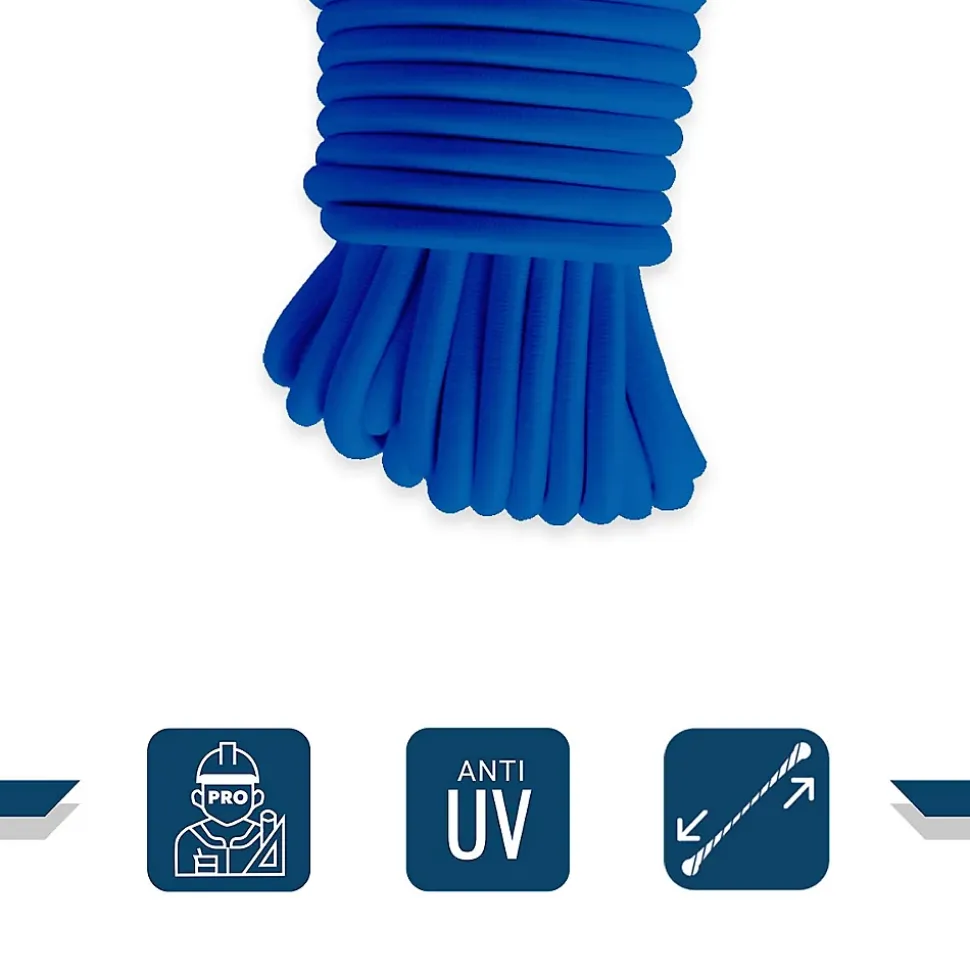 Sandow élastique Bleu 80 mètres - Qualité PRO TECPLAST 9SW - Tendeur pour bâche de diamètre 9 mm