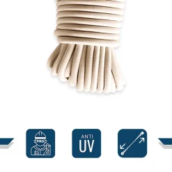 Sandow élastique Ivoire 20 mètres - Qualité PRO TECPLAST 9SW - Tendeur pour bâche de diamètre 9 mm