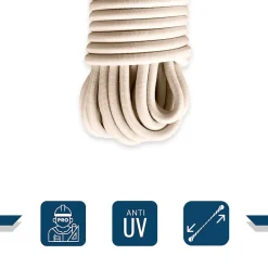 Sandow élastique Ivoire 15 mètres - Qualité PRO TECPLAST 9SW - Tendeur pour bâche de diamètre 9 mm